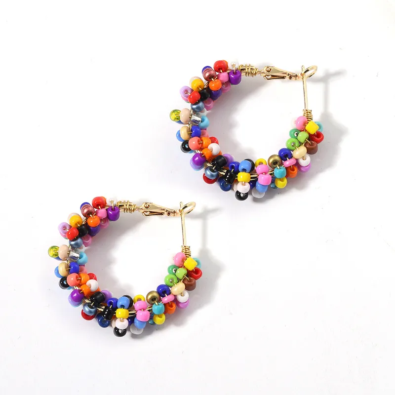 Pearly Whirl – Elegant Beaded Hoop Earrings