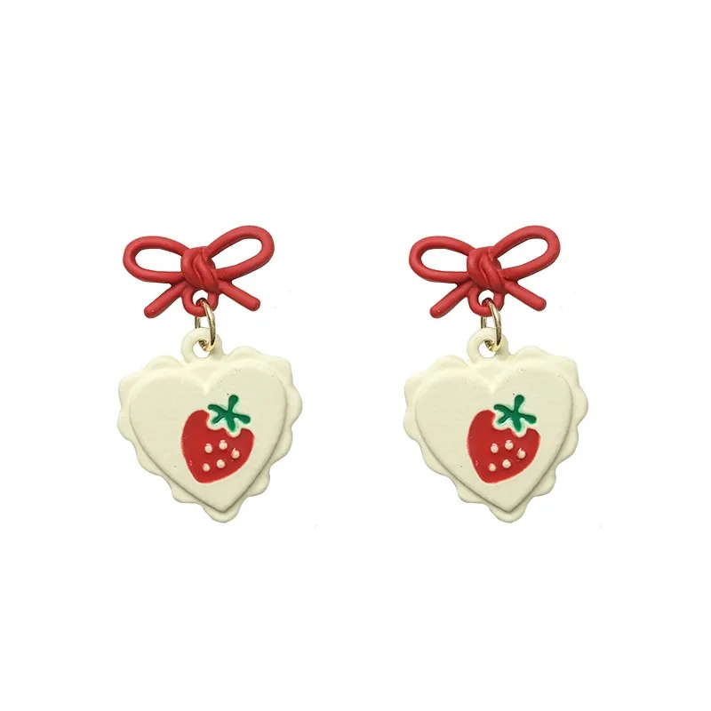 Charming Strawberry Heart Earrings