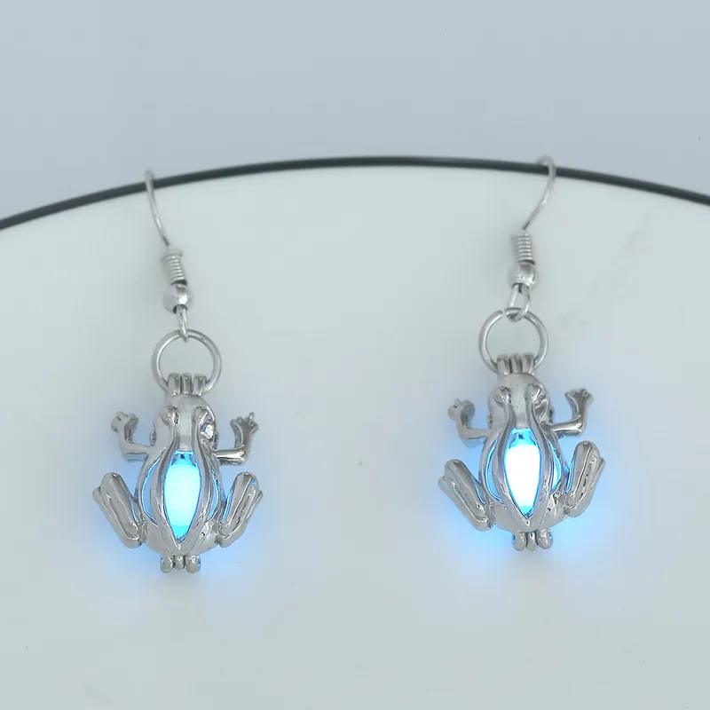 Retro Lotus Elephant Frog Drop Earrings Luminous Design