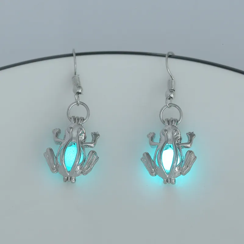 Retro Lotus Elephant Frog Drop Earrings Luminous Design