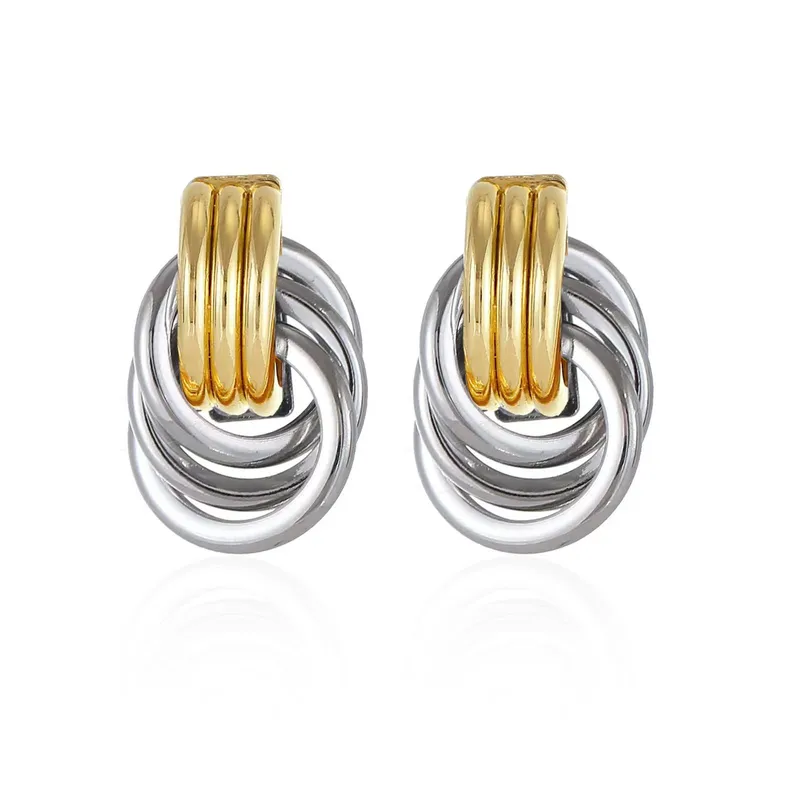 Solid Color Plated Ear Studs Simple Minimalist Style