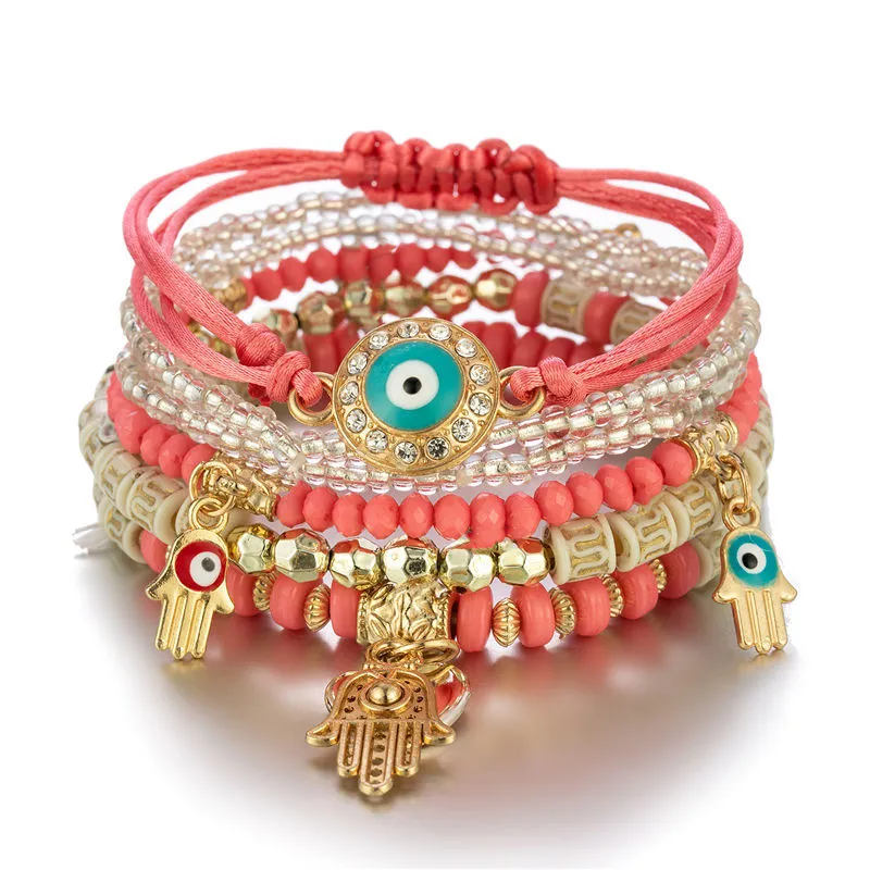 Boho Charm – Multi-Layered Beaded Bracelet Set