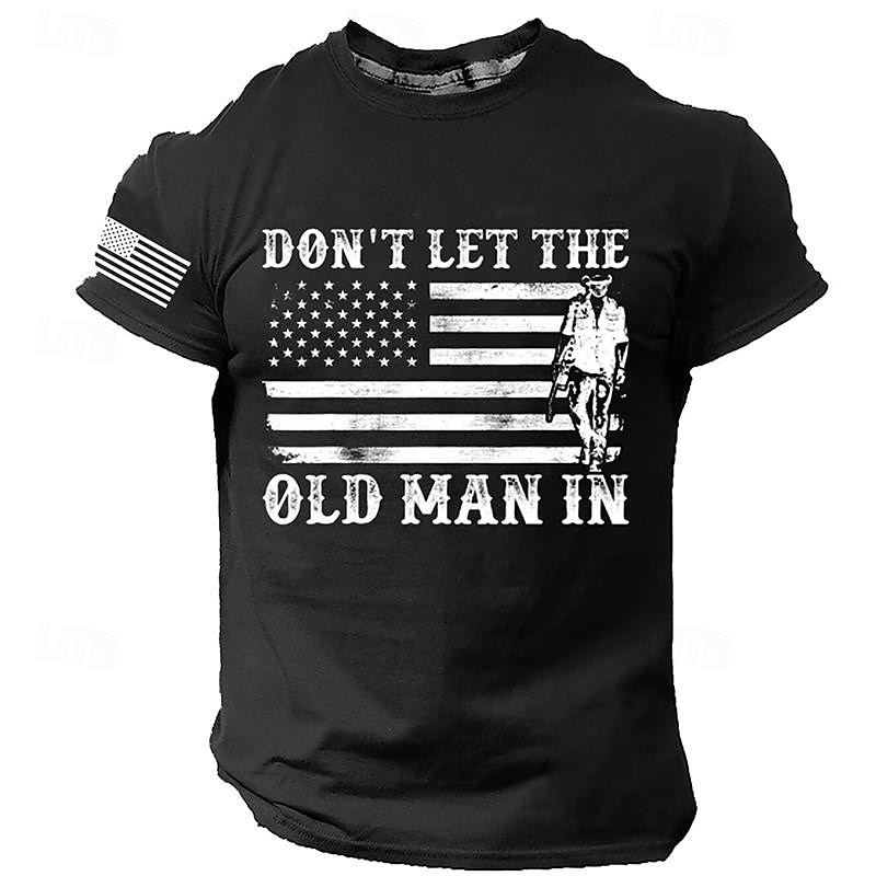 Graphic American Flag Retro Vintage 3D Print Tee Casual Street Style
