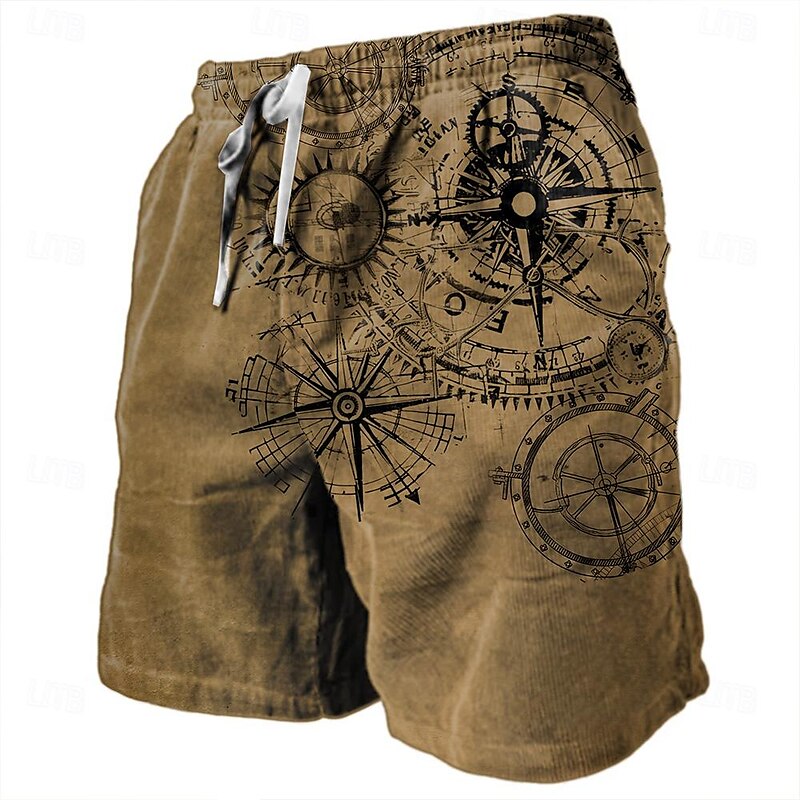 Sweat Terry Shorts Graphic Print Casual Style