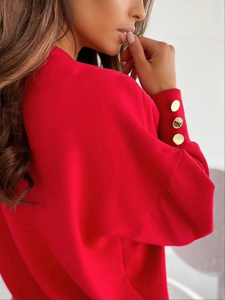 Knitted Button Pullover Elegant Casual V Neck Long Sleeve