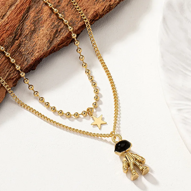 Cosmic Duo – Layered Star and Charm Necklace Set