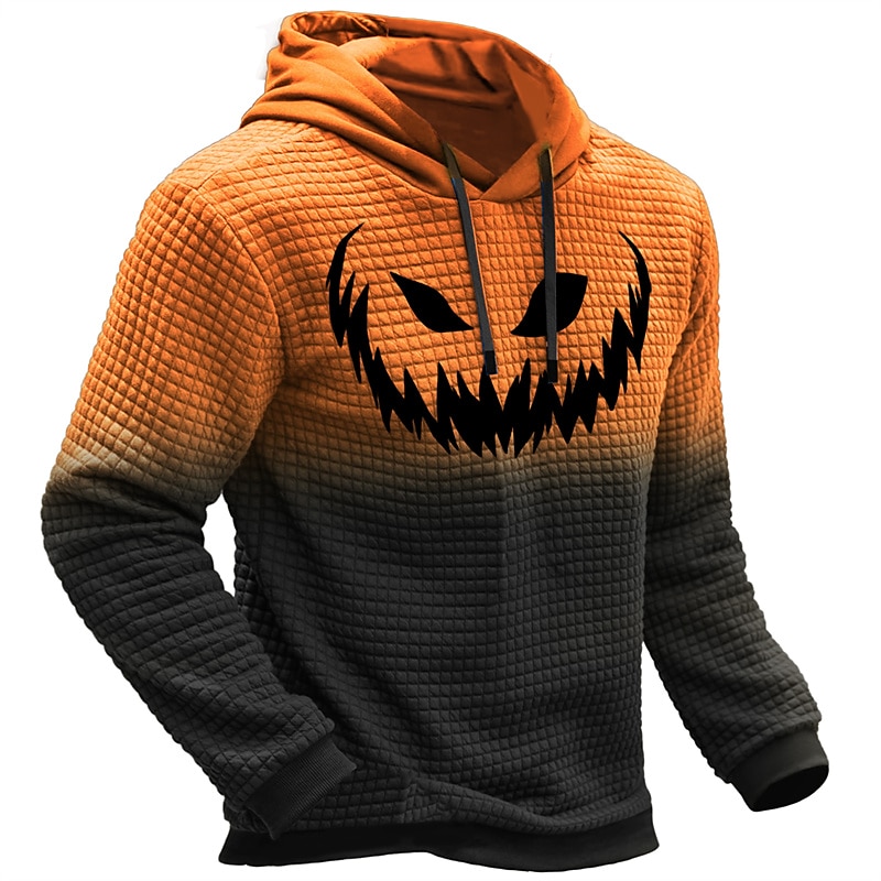 Pumpkin Graphic Hoodie 3D Print Halloween Pullover